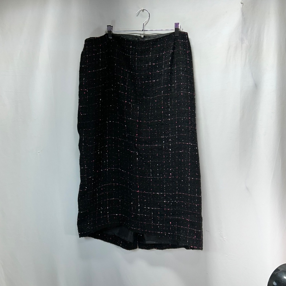 Russell Kemp Black Label Tweed Pencil Skirt Pink White Fleck Career Work  28W‎